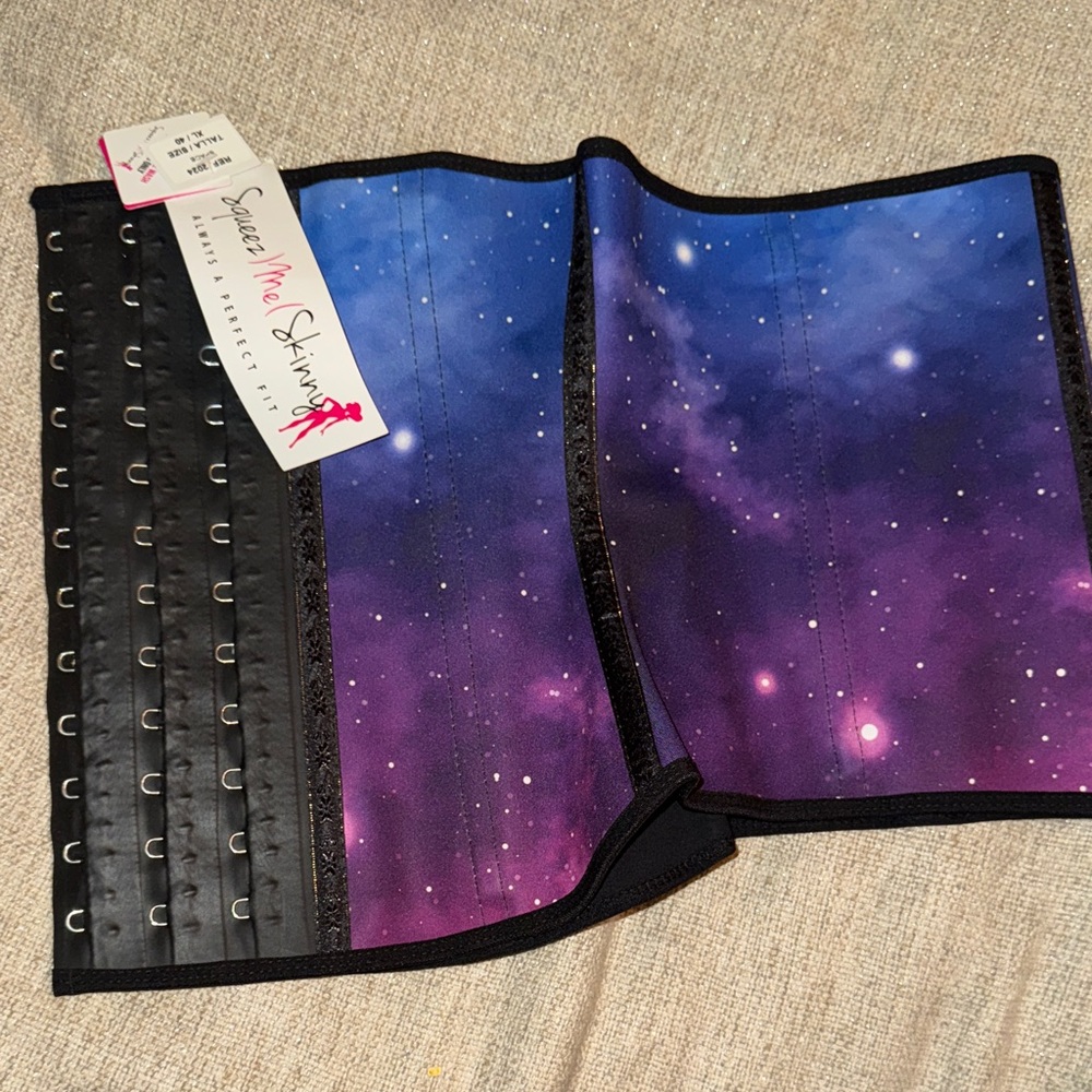 Shapewear Corset - Black and Purple Galaxy